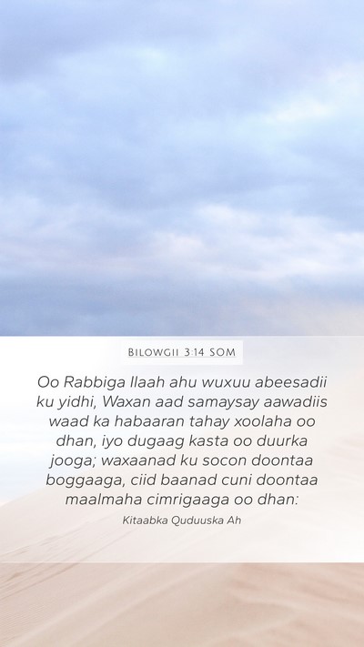 Bilowgii 3:14 SOM Bible Verse Image