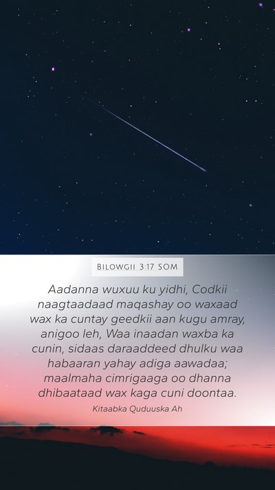 Bilowgii 3:17 SOM Bible Verse Image