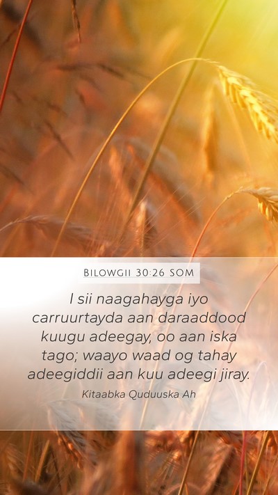 Bilowgii 30:26 SOM Mobile Phone Wallpaper - I sii naagahayga iyo carruurtayda aan daraaddood - Mobile Bible Verse Wallpaper