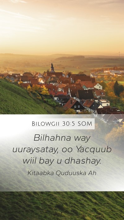 Bilowgii 30:5 SOM Mobile Phone Wallpaper - Bilhahna way uuraysatay, oo Yacquub wiil bay u - Mobile Bible Verse Wallpaper