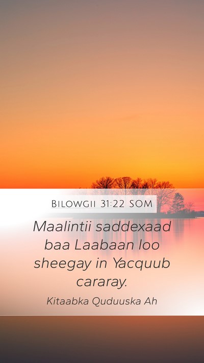 Bilowgii 31:22 SOM Mobile Phone Wallpaper - Maalintii saddexaad baa Laabaan loo sheegay in - Mobile Bible Verse Wallpaper