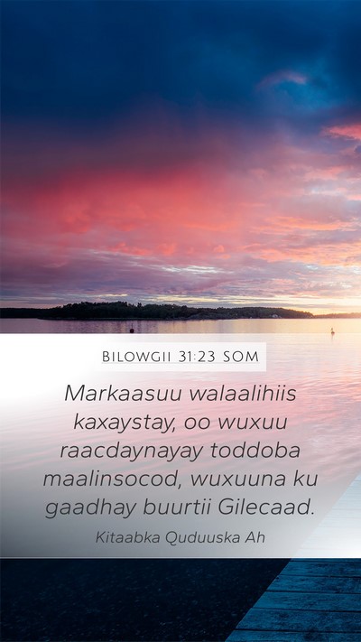 Bilowgii 31:23 SOM Bible Verse Image