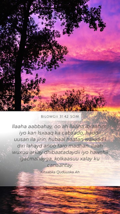 Bilowgii 31:42 SOM Bible Verse Image