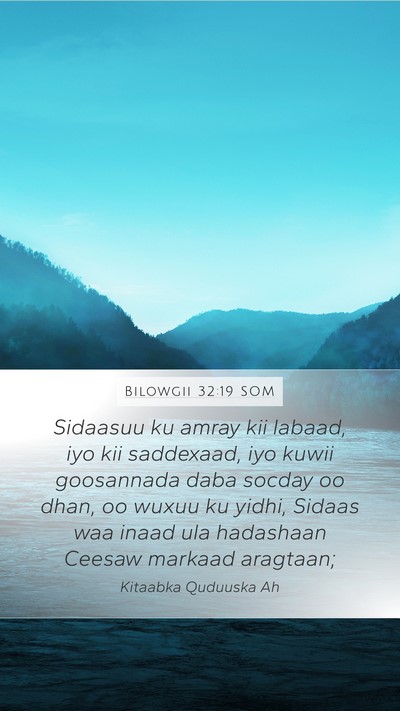 Bilowgii 32:19 SOM Mobile Phone Wallpaper - Sidaasuu ku amray kii labaad, iyo kii saddexaad, - Mobile Bible Verse Wallpaper