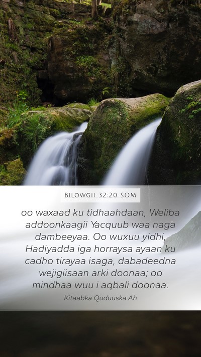 Bilowgii 32:20 SOM Bible Verse Image
