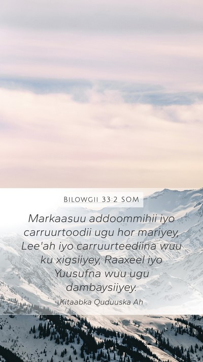 Bilowgii 33:2 SOM Bible Verse Image