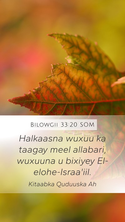 Bilowgii 33:20 SOM Bible Verse Image