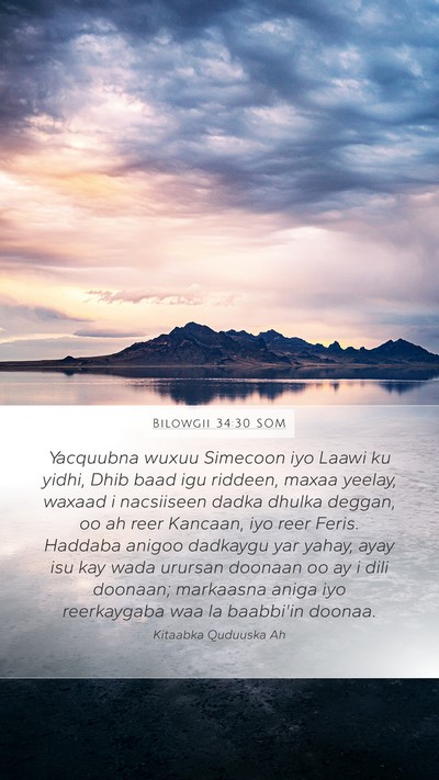 Bilowgii 34:30 SOM Bible Verse Image