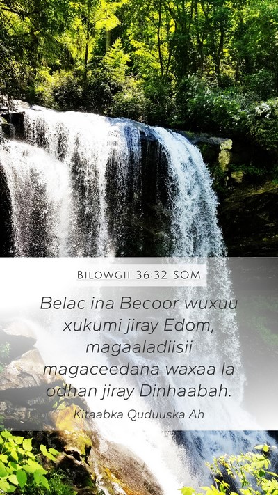 Bilowgii 36:32 SOM Mobile Phone Wallpaper - Belac ina Becoor wuxuu xukumi jiray Edom, - Mobile Bible Verse Wallpaper
