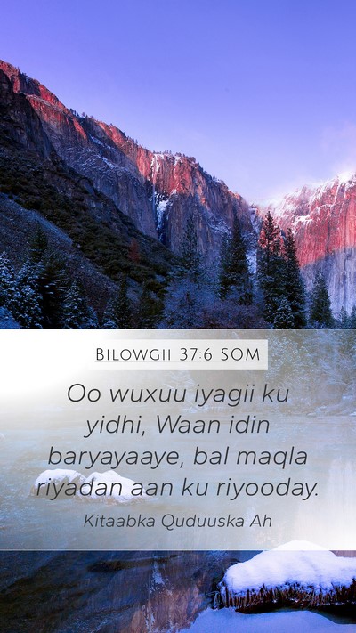 Bilowgii 37:6 SOM Mobile Phone Wallpaper - Oo wuxuu iyagii ku yidhi, Waan idin baryayaaye, - Mobile Bible Verse Wallpaper