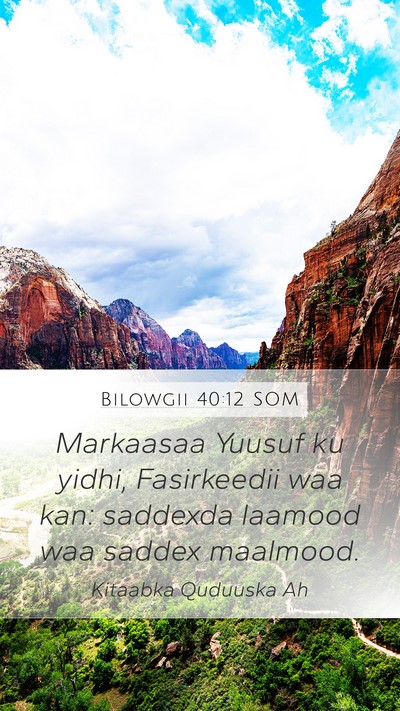 Bilowgii 40:12 SOM Bible Verse Image