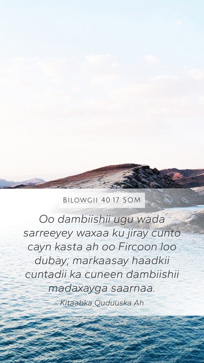 Bilowgii 40:17 SOM Bible Verse Image