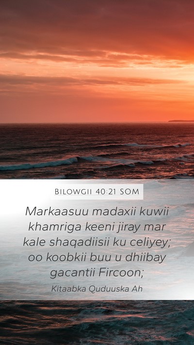 Bilowgii 40:21 SOM Bible Verse Image