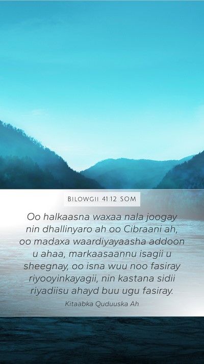 Bilowgii 41:12 SOM Bible Verse Image