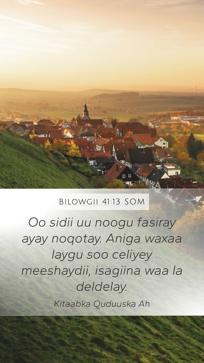 Bilowgii 41:13 SOM Mobile Phone Wallpaper - Oo sidii uu noogu fasiray ayay noqotay. Aniga - Mobile Bible Verse Wallpaper