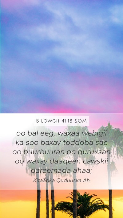 Bilowgii 41:18 SOM Mobile Phone Wallpaper - oo bal eeg, waxaa webigii ka soo baxay toddoba - Mobile Bible Verse Wallpaper