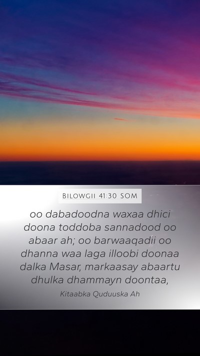 Bilowgii 41:30 SOM Bible Verse Image
