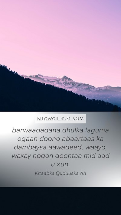 Bilowgii 41:31 SOM Mobile Phone Wallpaper - barwaaqadana dhulka laguma ogaan doono abaartaas - Mobile Bible Verse Wallpaper