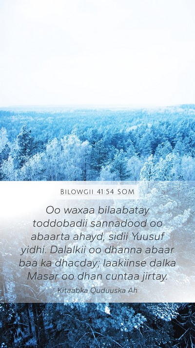 Bilowgii 41:54 SOM Bible Verse Image