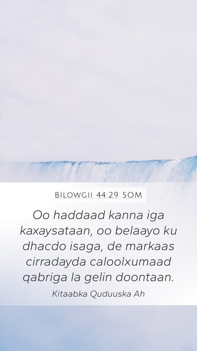 Bilowgii 44:29 SOM Mobile Phone Wallpaper - Oo haddaad kanna iga kaxaysataan, oo belaayo ku - Mobile Bible Verse Wallpaper