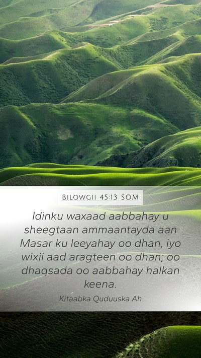 Bilowgii 45:13 SOM Bible Verse Image