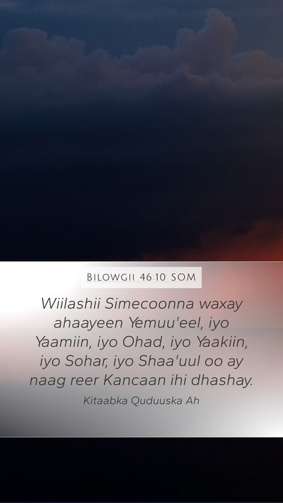Bilowgii 46:10 SOM Bible Verse Image