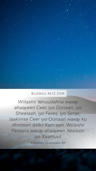 Bilowgii 46:12 SOM Bible Verse Image