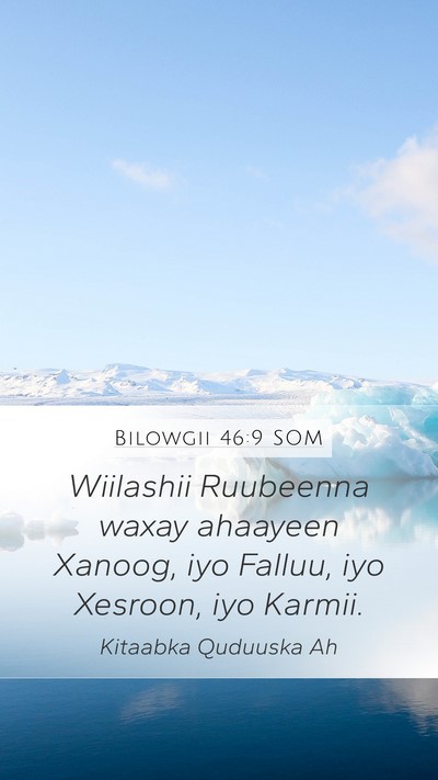 Bilowgii 46:9 SOM Bible Verse Image
