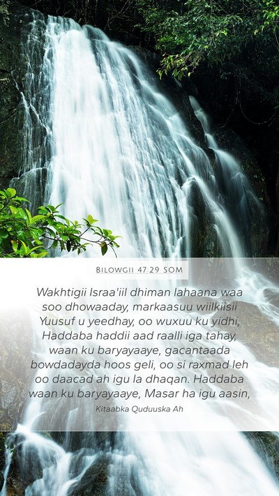 Bilowgii 47:29 SOM Bible Verse Image