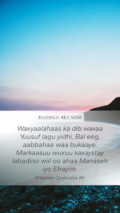 Bilowgii 48:1 SOM Mobile Phone Wallpaper - Waxyaalahaas ka dib waxaa Yuusuf lagu yidhi, Bal - Mobile Bible Verse Wallpaper