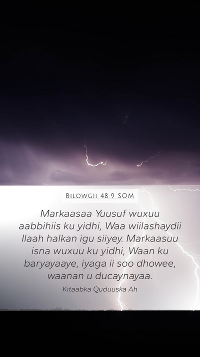 Bilowgii 48:9 SOM Bible Verse Image