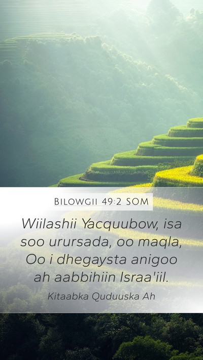 Bilowgii 49:2 SOM Mobile Phone Wallpaper - Wiilashii Yacquubow, isa soo urursada, oo maqla, - Mobile Bible Verse Wallpaper