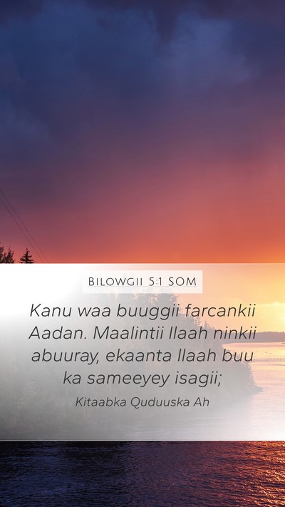 Bilowgii 5:1 SOM Bible Verse Image