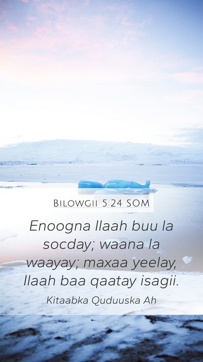 Bilowgii 5:24 SOM Mobile Phone Wallpaper - Enoogna Ilaah buu la socday; waana la waayay; - Mobile Bible Verse Wallpaper