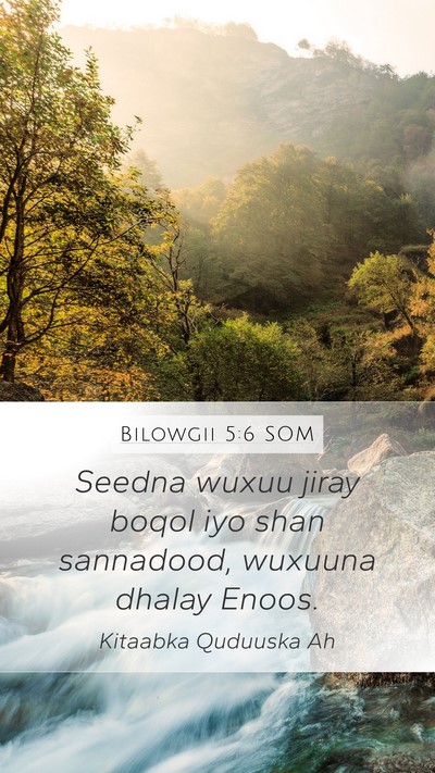 Bilowgii 5:6 SOM Mobile Phone Wallpaper - Seedna wuxuu jiray boqol iyo shan sannadood, - Mobile Bible Verse Wallpaper