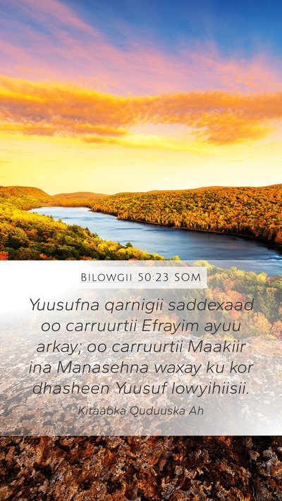 Bilowgii 50:23 SOM Bible Verse Image