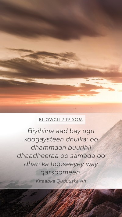 Bilowgii 7:19 SOM Mobile Phone Wallpaper - Biyihiina aad bay ugu xoogaysteen dhulka; oo - Mobile Bible Verse Wallpaper