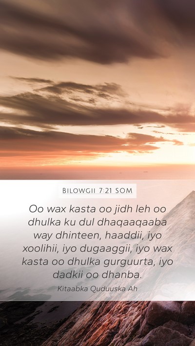 Bilowgii 7:21 SOM Bible Verse Image