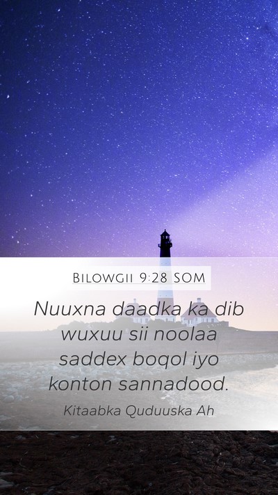 Bilowgii 9:28 SOM Mobile Phone Wallpaper - Nuuxna daadka ka dib wuxuu sii noolaa saddex - Mobile Bible Verse Wallpaper