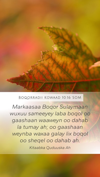 Boqorradii Kowaad 10:16 SOM Bible Verse Image