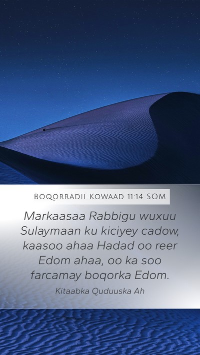 Boqorradii Kowaad 11:14 SOM Bible Verse Image