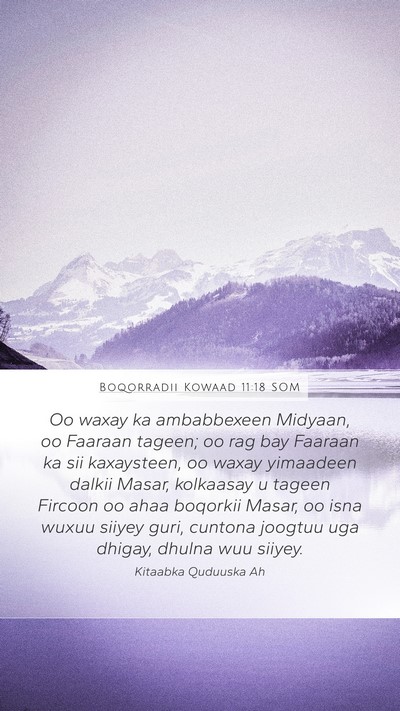 Boqorradii Kowaad 11:18 SOM Mobile Phone Wallpaper - Oo waxay ka ambabbexeen Midyaan, oo Faaraan - Mobile Bible Verse Wallpaper