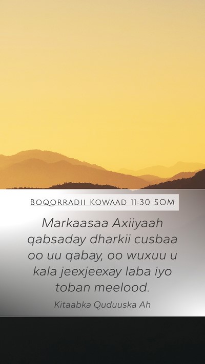 Boqorradii Kowaad 11:30 SOM Bible Verse Image