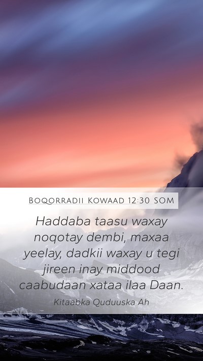 Boqorradii Kowaad 12:30 SOM Bible Verse Image