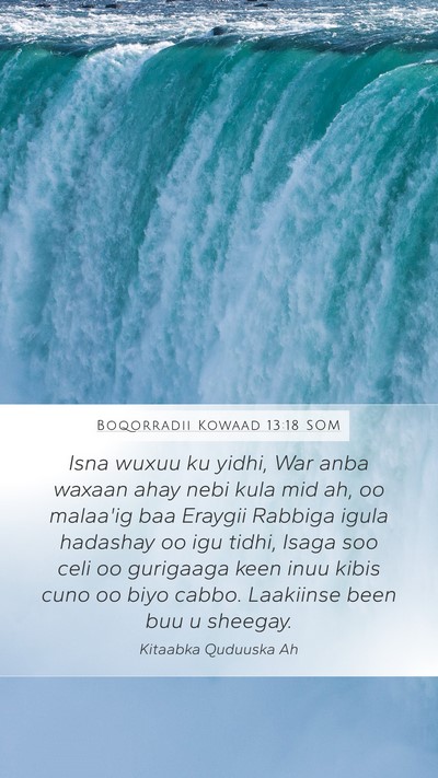 Boqorradii Kowaad 13:18 SOM Bible Verse Image