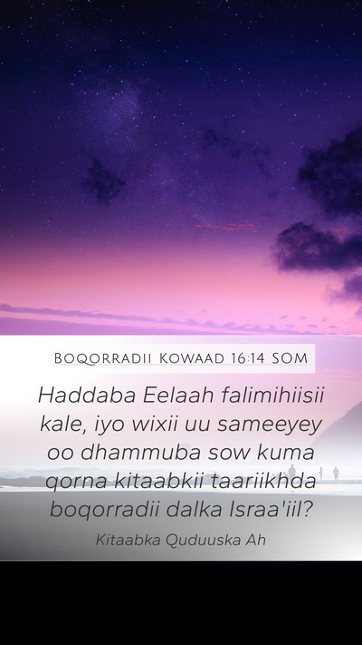 Boqorradii Kowaad 16:14 SOM Bible Verse Image