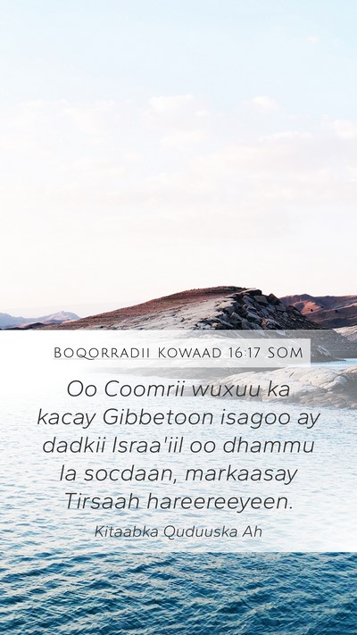 Boqorradii Kowaad 16:17 SOM Bible Verse Image