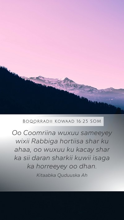 Boqorradii Kowaad 16:25 SOM Bible Verse Image