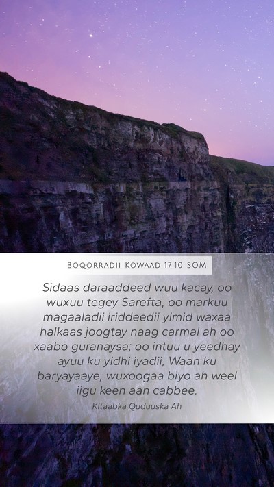 Boqorradii Kowaad 17:10 SOM Bible Verse Image