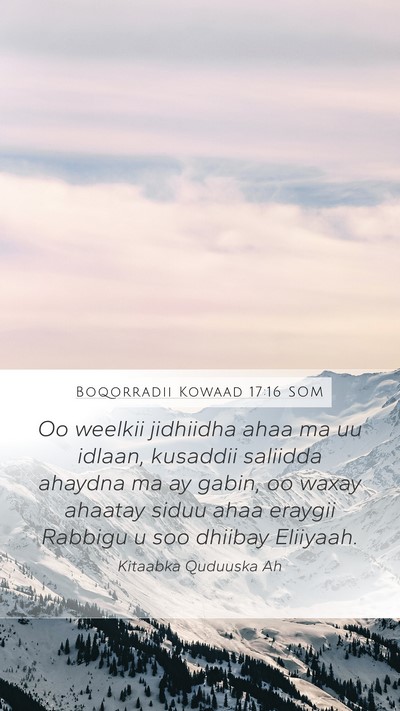 Boqorradii Kowaad 17:16 SOM Mobile Phone Wallpaper - Oo weelkii jidhiidha ahaa ma uu idlaan, kusaddii - Mobile Bible Verse Wallpaper